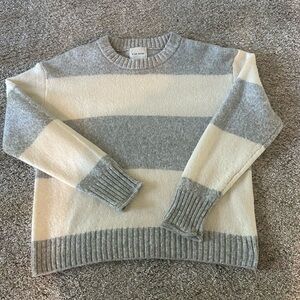 Grey and cream striped sweater by Pink Rose